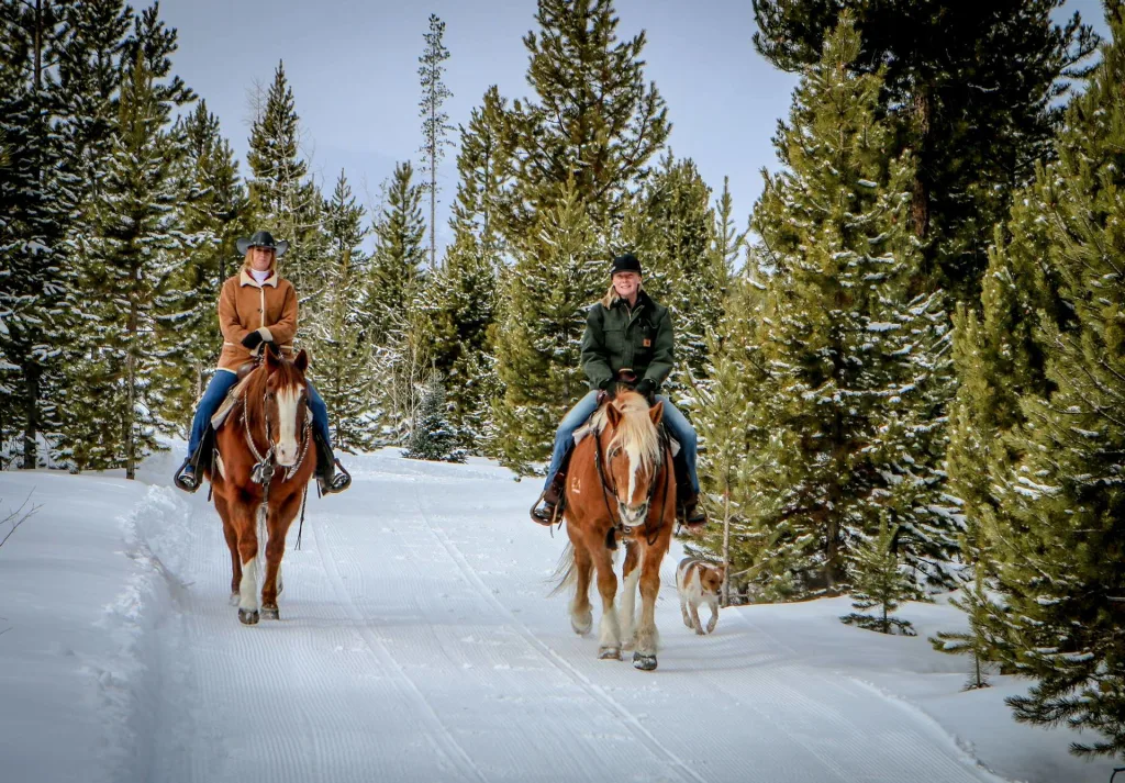 retreat in colorado devils thumb ranch winter activity horseback riding
